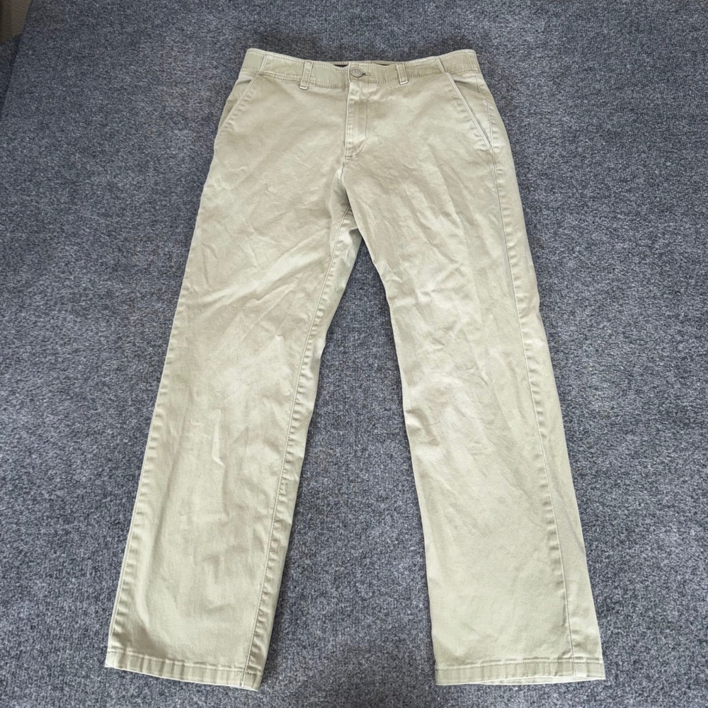 Lee Extreme Comfort Mens 31x28 Khaki Tan Straight Fit Chino Pants Stretch Casual